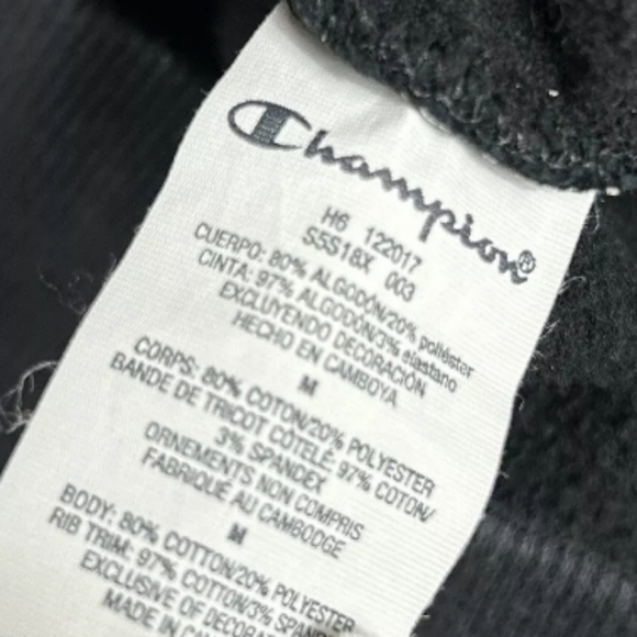 SUPREME x CHAMPION Collab Heavyweight Black Spell out Hoodie SS18 - Picture 11 of 14